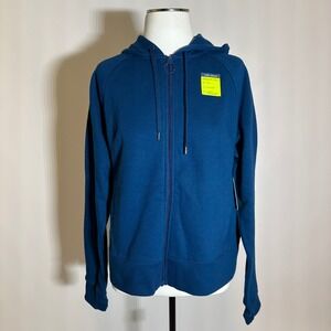 NWT Tek Gear Ultrasoft Fleece Zip Up Hoodie Sweatshirt Teal Blue Womens Medium M